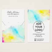 Waterverf kekkerjuwelen die ketting tonen visitekaartje (Voorkant /achterkant)