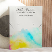 Waterverf kekkerjuwelen die ketting tonen visitekaartje