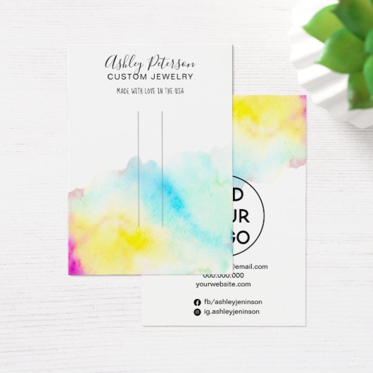 Waterverf kekkerjuwelen haarklemtoon barrette visitekaartje (Bureau)