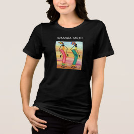Waterverf Kenia African Art Walking Ladies Tri-Blend Shirt