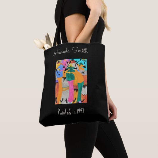 Waterverf, Kenia Afrikaanse kunst, Joy Dance Tote Bag (Dichtbij)