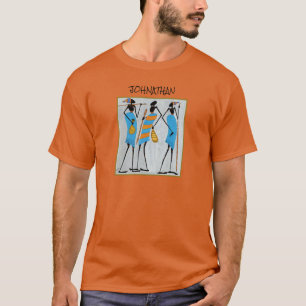 Waterverf Kenia Afrikaanse kunst, Maasai krijgers T-shirt