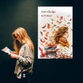 Waterverf Kennis is Macht Inspirerend Poster