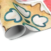 Waterverf keramische tegels collectie. Vierkant vi Cadeaupapier (Rol Hoek)