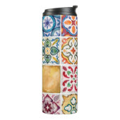 Waterverf keramische tegels collectie. Vierkant vi Thermosbeker (Gedraaid links)