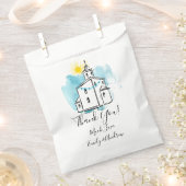 Waterverf Kerk met Cross Steeple Hartelijk dank Bedankzakje (Geknipt)