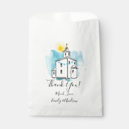 Waterverf Kerk met Cross Steeple Hartelijk dank Bedankzakje