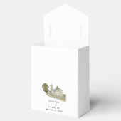 Waterverf Kerk Traditioneel Monogram Huwelijk Bedankdoosjes (Geopend)