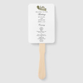 Waterverf Kerk Traditioneel Monogram Huwelijk Handwaaier (Voorkant)