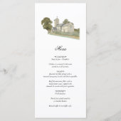 Waterverf Kerk Traditioneel Monogram Huwelijk Menu (Voorkant)