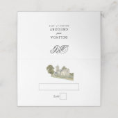 Waterverf Kerk Traditioneel Monogram Huwelijk Plaatskaartje (Buitenkant ongevouwen)