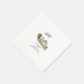 Waterverf Kerk Traditioneel Monogram Huwelijk Servet (Hoek)