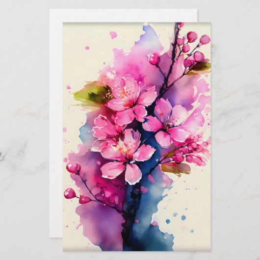 Waterverf kerry Blossom Soap Wrap Paper (Voorkant / Achterkant)