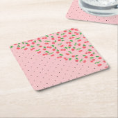 waterverf kerry zwarte polka - puntenpatroon kartonnen onderzetters (Schuin)