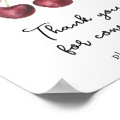 Waterverf kersen baby shower - Dank u Poster (Hoek)