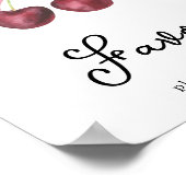 Waterverf kersen baby shower - Favorieten Poster (Hoek)