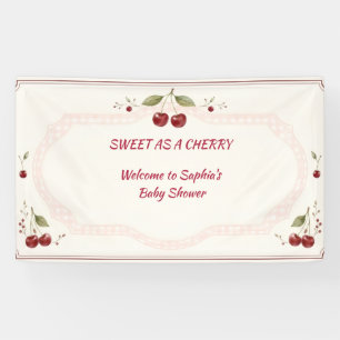 Waterverf Kersen Baby Shower Roze Gingham Spandoek