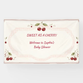 Waterverf Kersen Baby Shower Roze Gingham Spandoek