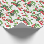  Waterverf Kersen Bloemenpatroon Cadeaupapier (Hoek)