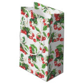 Waterverf Kersen Bloemenpatroon Klein Cadeauzakje (Achterkant Gekanteld)