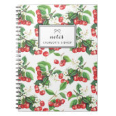 Waterverf Kersen Bloemenpatroon Notitieboek (Voorkant)