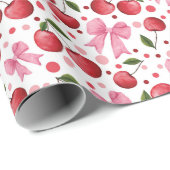 Waterverf kersen en bogen cadeaupapier (Rol Hoek)