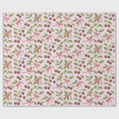 Waterverf Kersen met Boog - Elegant Fruit Cadeaupapier (Vlak)