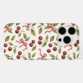 Waterverf Kersen met Boog - Elegant Fruit Case-Mate iPhone Case (Achterkant (horizontaal))