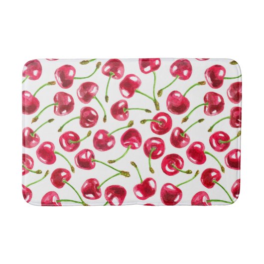 Waterverf kersen patroon badmat (Voorkant)