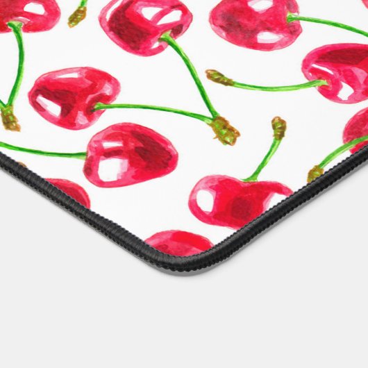 Waterverf kersen patroon bureaumat (Hoek)