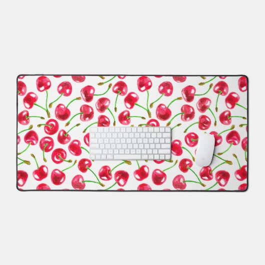 Waterverf kersen patroon bureaumat (Keyboard & Muis)