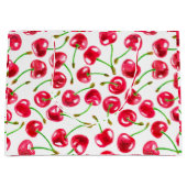 Waterverf kersen patroon groot cadeauzakje (Voorkant)