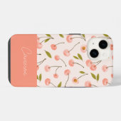 Waterverf Kersen Patroon iPhone Hoesje (Achterkant horizontaal)
