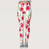 Waterverf kersen patroon leggings (Voorkant)