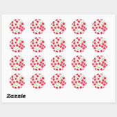 Waterverf kersen patroon ronde sticker (Vel)