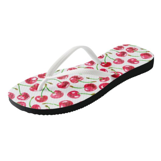 Waterverf kersen patroon teenslippers (Schuin)