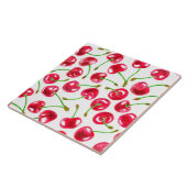 Waterverf kersen patroon tegeltje (Zijkant)