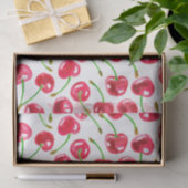 Waterverf kersen patroon tissuepapier (Geschenk)