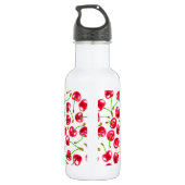 Waterverf kersen patroon waterfles  (Achterkant)