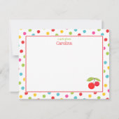 Waterverf Kersen & Stippen Kleurrijk briefpapier Bedankkaart (Voorkant)