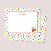 Waterverf Kersen & Stippen Kleurrijk briefpapier Bedankkaart