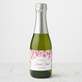 Waterverf Kersenbloesem Bruidsdouche Sparkling Wijnetiket