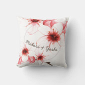 Waterverf kersenbloesem bruiloft kussen (Voorkant)