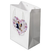 Waterverf Kersenbloesem Geschenktas met Monogram Medium Cadeauzakje (Achterkant Gekanteld)