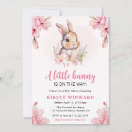 Waterverf Kersenbloesem Konijn Baby Shower Kaart