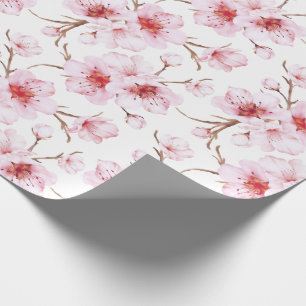 Waterverf Kersenbloesem Patroon Cadeaupapier