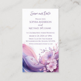 Waterverf Kersenbloesems bruiloft-Save the Date- Visitekaartje