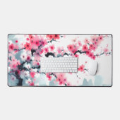 Waterverf Kersenbloesems Bureaumat (Keyboard & Muis)