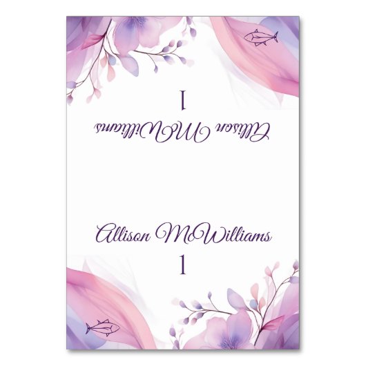 Waterverf Kersenbloesems-Fish Icon-Wedding- Kaart (Voorkant)