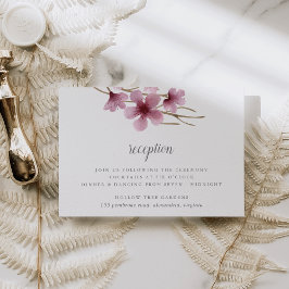 Waterverf Kersenbloesems Huwelijksreceptie Kaart